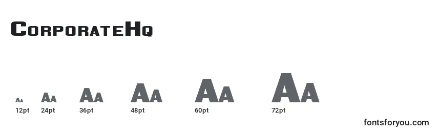 CorporateHq Font Sizes