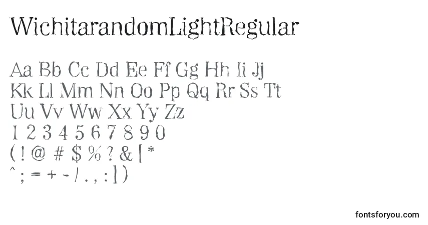 Шрифт WichitarandomLightRegular – алфавит, цифры, специальные символы