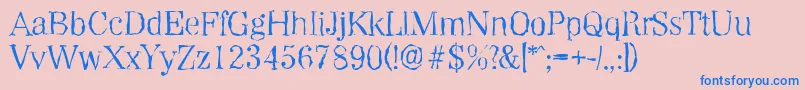 WichitarandomLightRegular Font – Blue Fonts on Pink Background