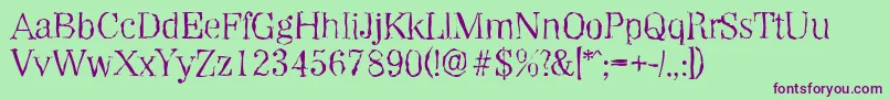 WichitarandomLightRegular-Schriftart – Violette Schriften auf grünem Hintergrund