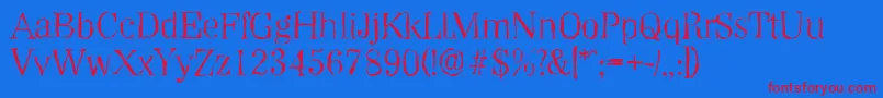 WichitarandomLightRegular Font – Red Fonts on Blue Background