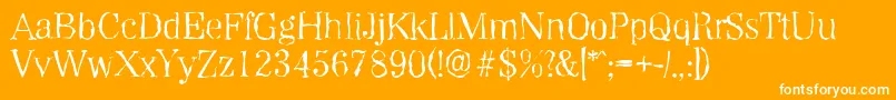 WichitarandomLightRegular-Schriftart – Weiße Schriften auf orangefarbenem Hintergrund