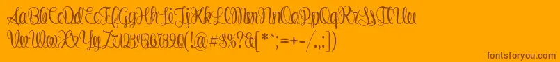 Stringlines Font – Brown Fonts on Orange Background