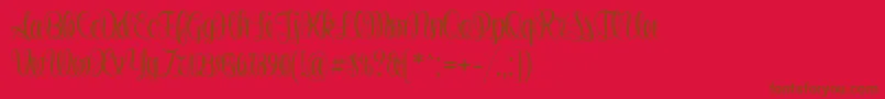 Stringlines Font – Brown Fonts on Red Background