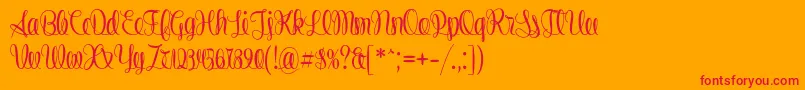 Stringlines Font – Red Fonts on Orange Background
