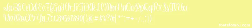 フォントStringlines – 黄色い背景に白い文字