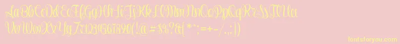 Stringlines Font – Yellow Fonts on Pink Background