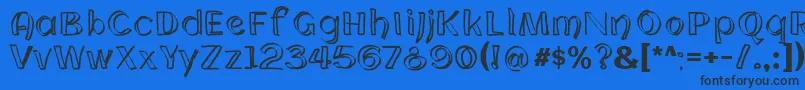 Шрифт CloningWebfont – чёрные шрифты на синем фоне