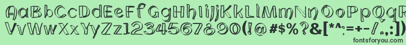Fonte CloningWebfont – fontes pretas em um fundo verde