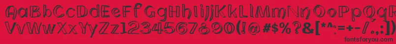 CloningWebfont Font – Black Fonts on Red Background