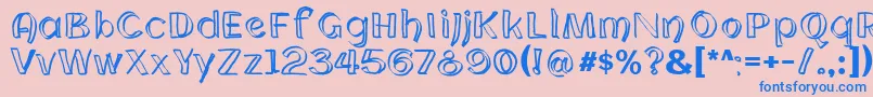 CloningWebfont Font – Blue Fonts on Pink Background