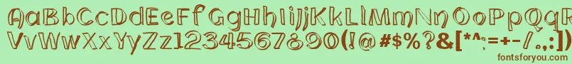 Шрифт CloningWebfont – коричневые шрифты на зелёном фоне