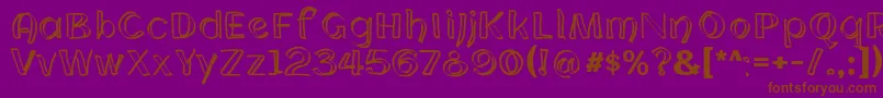 CloningWebfont-fontti – ruskeat fontit violetilla taustalla