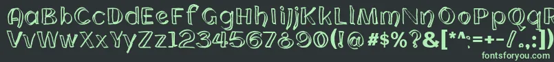 Fonte CloningWebfont – fontes verdes em um fundo preto