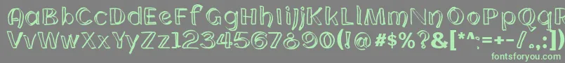 CloningWebfont-fontti – vihreät fontit harmaalla taustalla