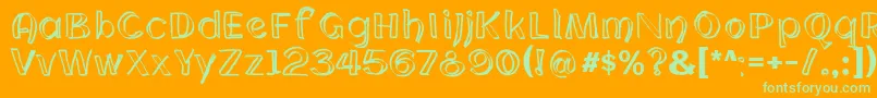 CloningWebfont Font – Green Fonts on Orange Background