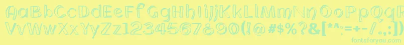 フォントCloningWebfont – 黄色い背景に緑の文字