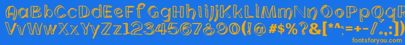 CloningWebfont Font – Orange Fonts on Blue Background