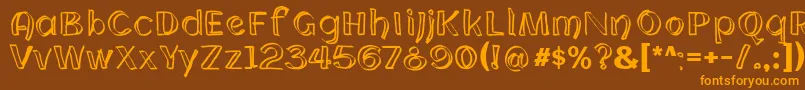 CloningWebfont Font – Orange Fonts on Brown Background