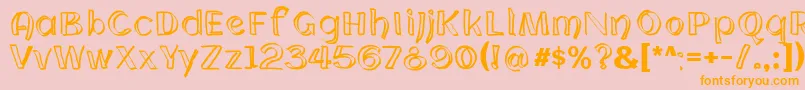 CloningWebfont-fontti – oranssit fontit vaaleanpunaisella taustalla