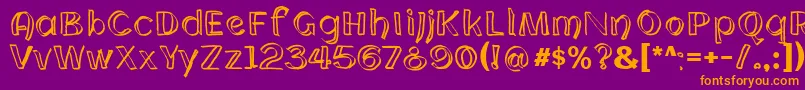 Fonte CloningWebfont – fontes laranjas em um fundo violeta