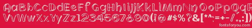 CloningWebfont Font – Pink Fonts on Red Background