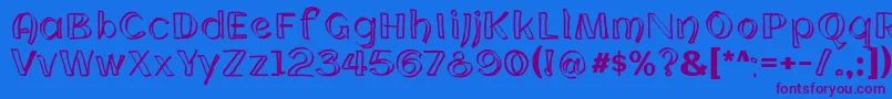 CloningWebfont Font – Purple Fonts on Blue Background