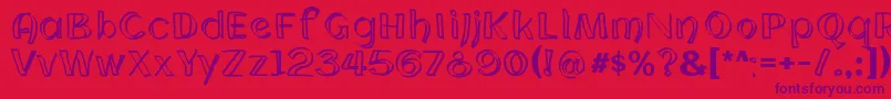 CloningWebfont Font – Purple Fonts on Red Background