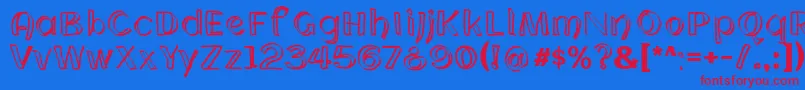 CloningWebfont Font – Red Fonts on Blue Background