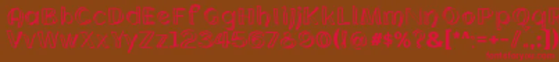 Fonte CloningWebfont – fontes vermelhas em um fundo marrom