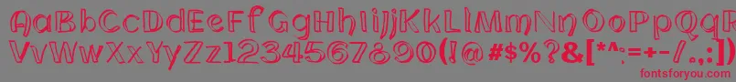 CloningWebfont Font – Red Fonts on Gray Background