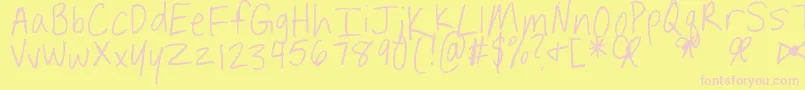 BaileyBowers Font – Pink Fonts on Yellow Background