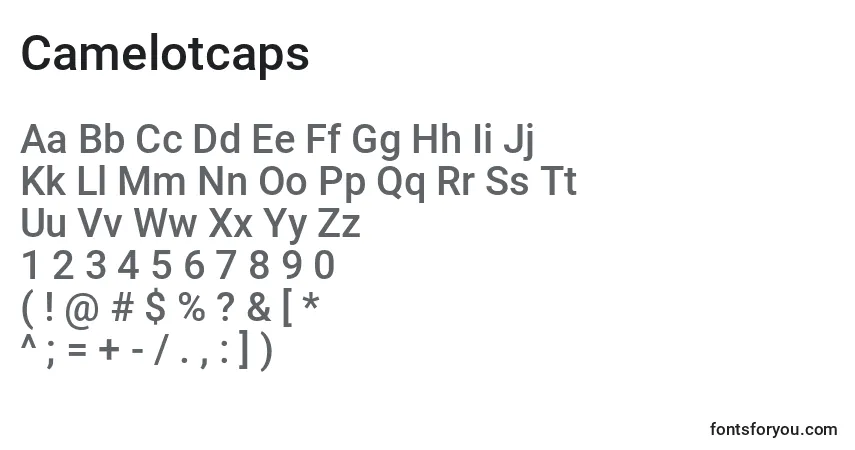 Schriftart Camelotcaps – Alphabet, Zahlen, spezielle Symbole