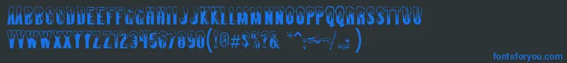 Almontesnow Font – Blue Fonts on Black Background