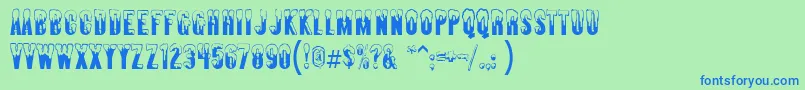 Almontesnow Font – Blue Fonts on Green Background