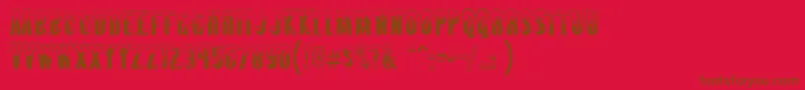 Więcej informacji o czcionce Almontesnow Czcionka Almontesnow – brązowe czcionki na czerwonym tle