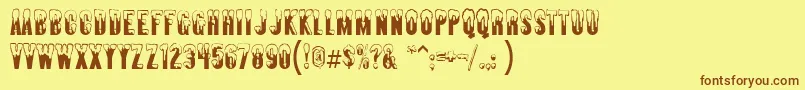 Almontesnow Font – Brown Fonts on Yellow Background