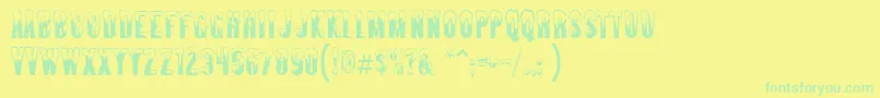Almontesnow Font – Green Fonts on Yellow Background