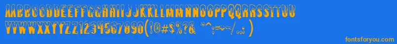 Almontesnow Font – Orange Fonts on Blue Background