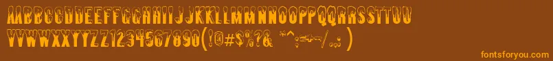 Almontesnow Font – Orange Fonts on Brown Background