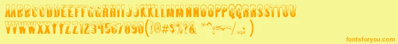 Almontesnow Font – Orange Fonts on Yellow Background