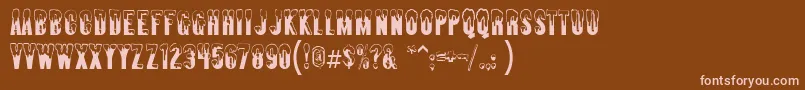 Almontesnow Font – Pink Fonts on Brown Background