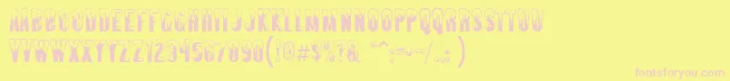 Almontesnow Font – Pink Fonts on Yellow Background