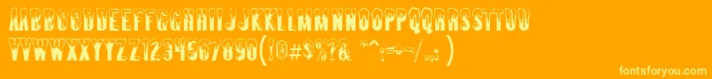 Almontesnow Font – Yellow Fonts on Orange Background