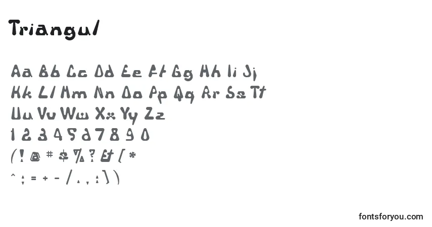 Fuente Triangul - alfabeto, números, caracteres especiales