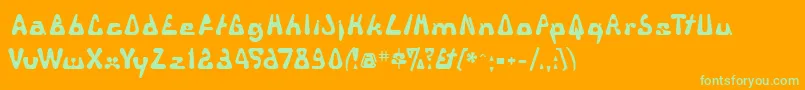 Triangul Font – Green Fonts on Orange Background