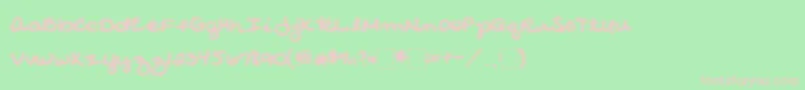 2peasOatmealCookie Font – Pink Fonts on Green Background