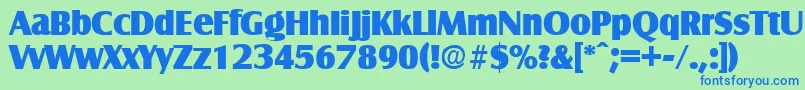 SalzburgExtrabold Font – Blue Fonts on Green Background