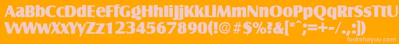 SalzburgExtrabold-fontti – vaaleanpunaiset fontit oranssilla taustalla