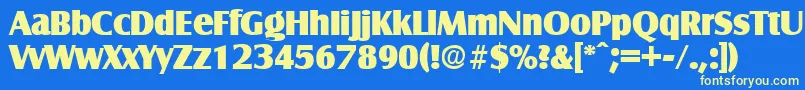 SalzburgExtrabold Font – Yellow Fonts on Blue Background